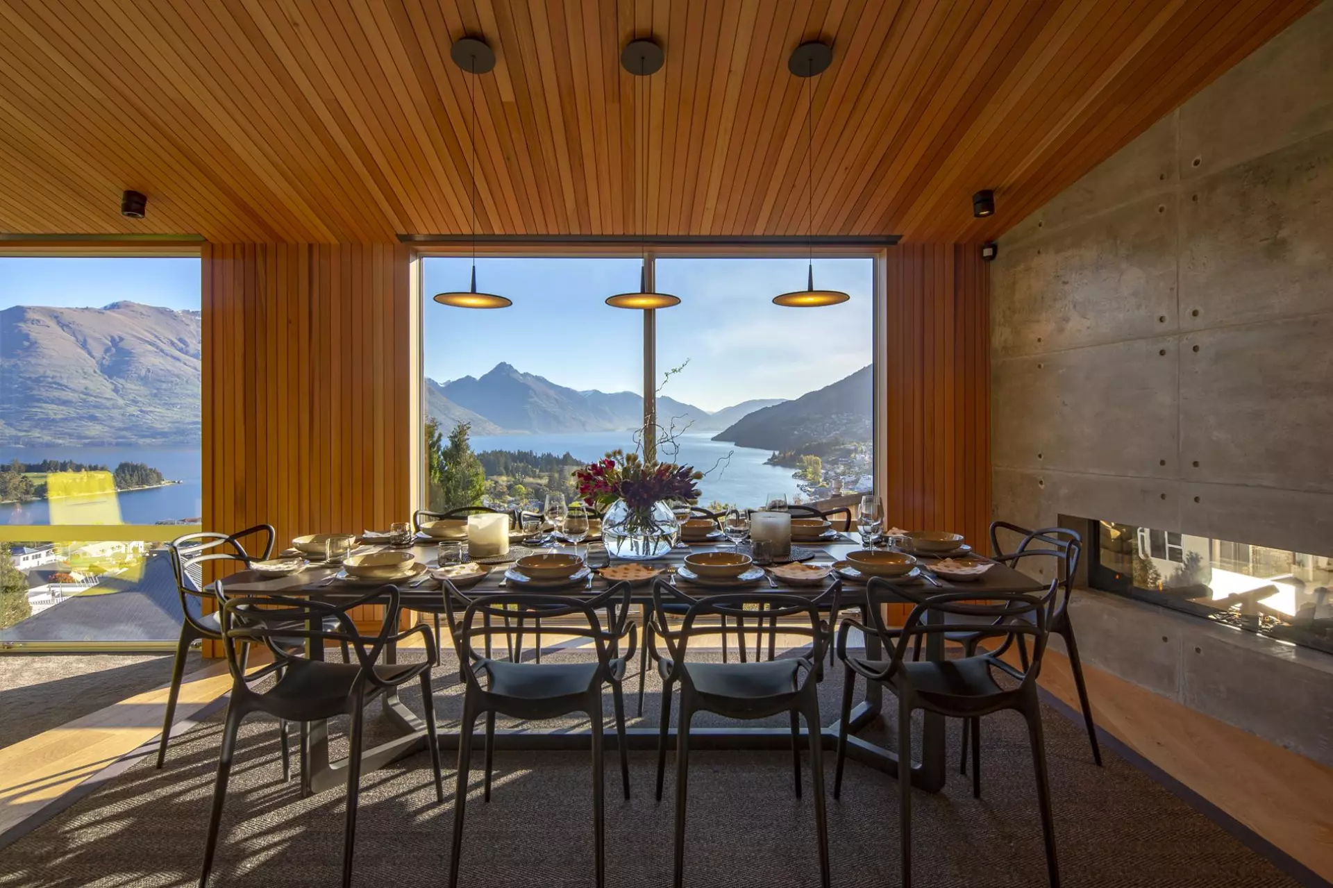 Ladena Dining Room Ladena Luxury Villa Queenstown NZ