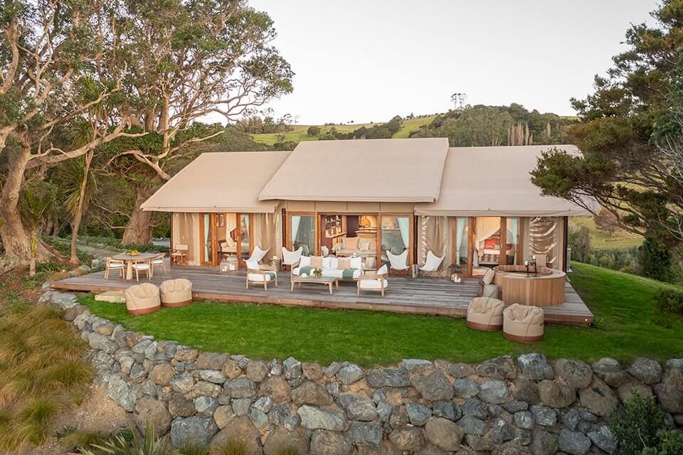 luxury glamping accommodation North Island New Zealand