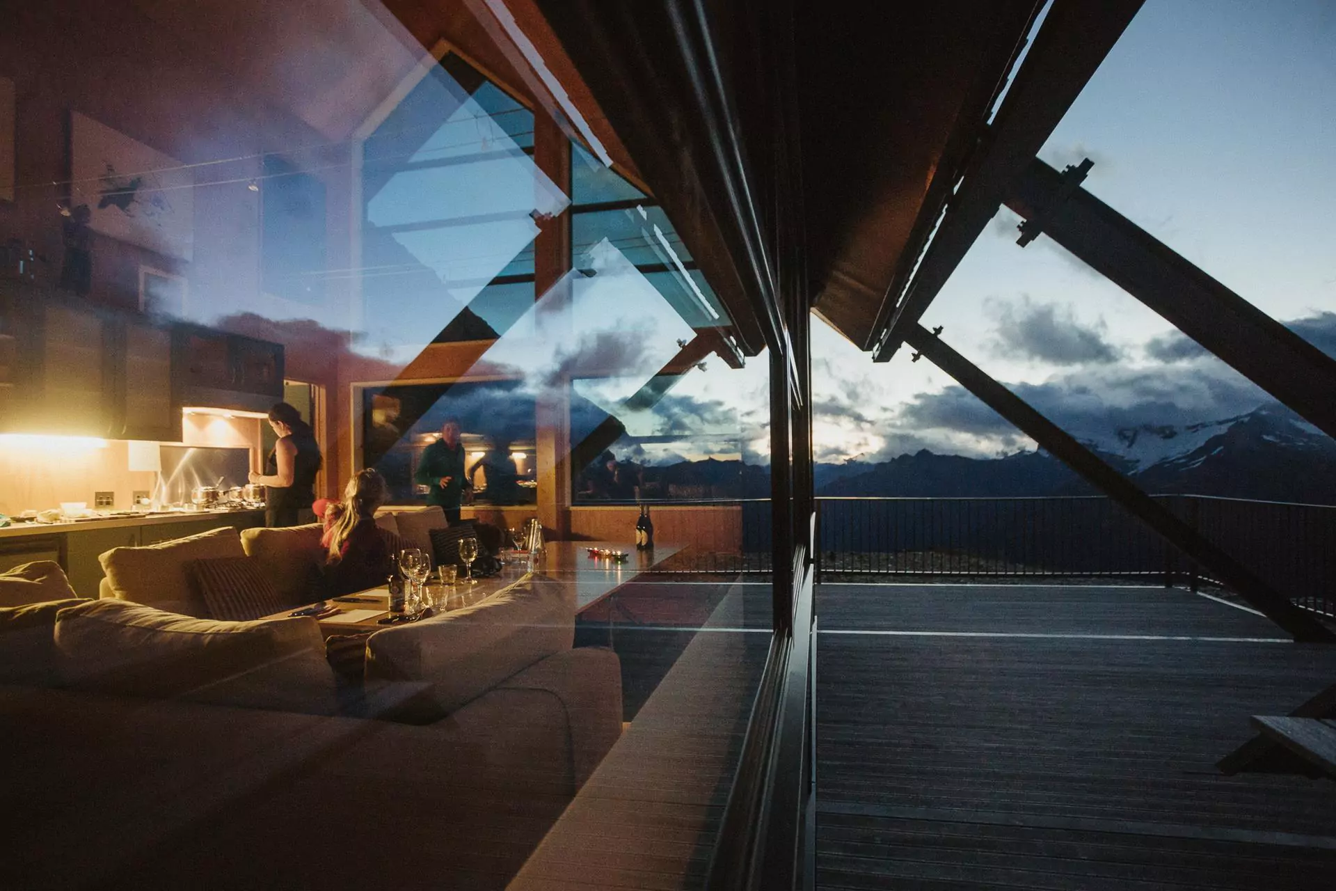 Whare Kea Lodge at Night